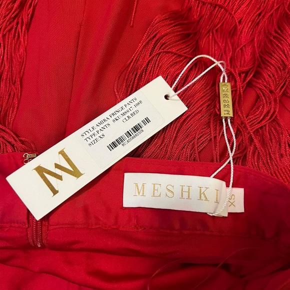 MESHKI Red fringe pants - Picture 4 of 4